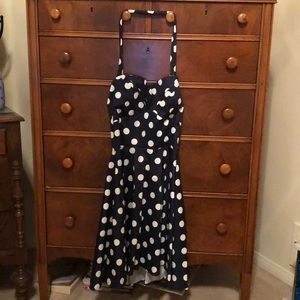 Navy Blue Polka Dot Dress